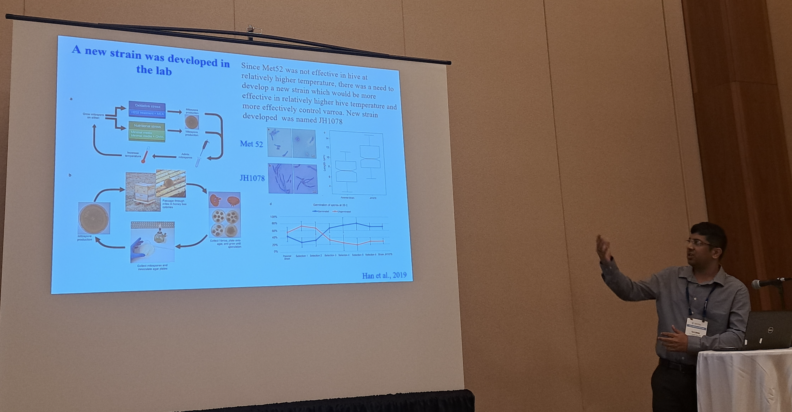Saumik Basu presenting his slides at PBESA 2024 conference.